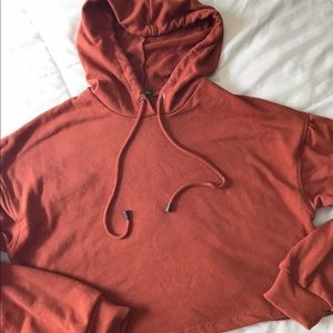 Burnt Orange Cropped Hoodie